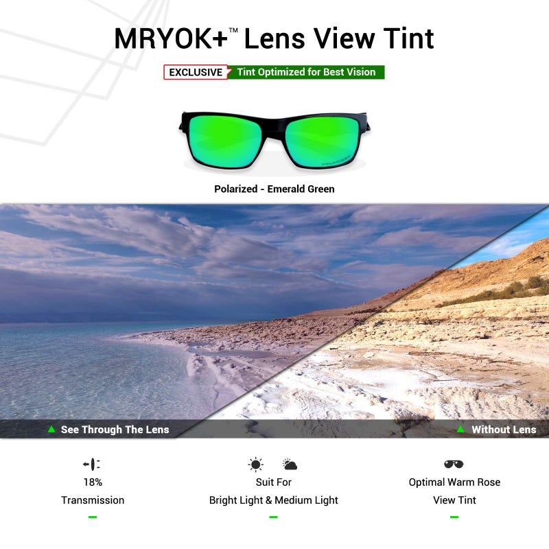 Mryok+ Polarized Replacement Lenses for Oakley Garage Rock OO9175 - Emerald Green - Image 4